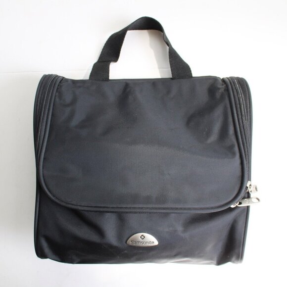 Samsonite Black Nylon Waterproof Travel Storage Toiletries Zipper Bag Pouch - Picture 1 of 6